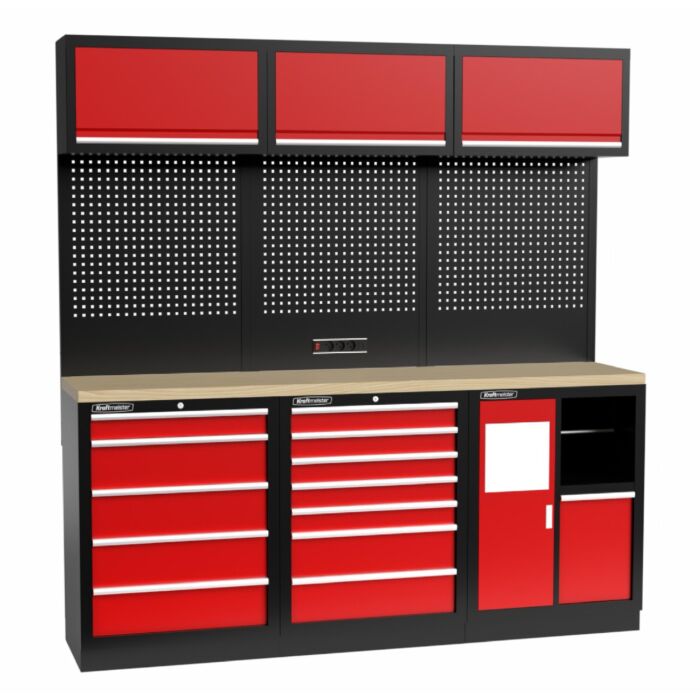 Kraftmeister Standard arredamento per officina Maryland compensato rosso