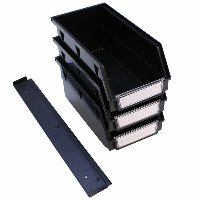 Kraftmeister set contenitori 27 x 14 cm con supporto nero