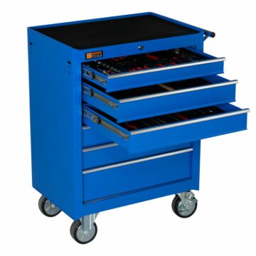 George Tools carrello porta attrezzi 6 cassetti blu - riempito 80 pezzi