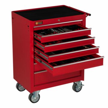 George Tools carrello portautensili con utensili 7 cassetti 209 pezzi rosso