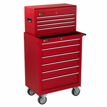 George Tools carrello porta attrezzi con cassetta e 10 cassetti rosso