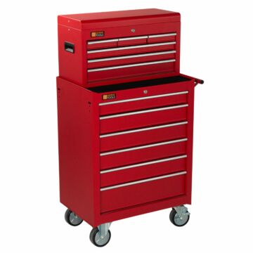 George Tools carrello porta attrezzi con cassetta e 12 cassetti rosso