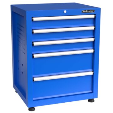 Kraftmeister Premium banco di lavoro con cassettiera per utensili 5 cassetti blu