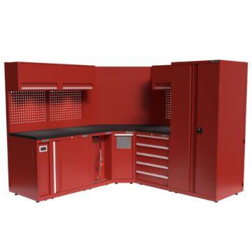 Kraftmeister Expert arredamento per officina angolare M ibrido rosso