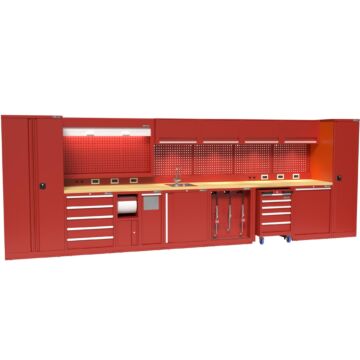 Kraftmeister Expert arredamento per officina XL in faggio rosso