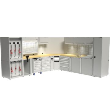 Kraftmeister Expert arredamento per officina angolare XL in faggio grigio