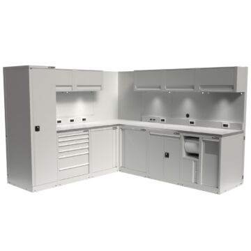 Kraftmeister Expert arredamento per officina angolare L in acciaio inox grigio