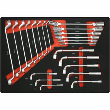 Kraftmeister sagoma utensili 2. set chiavi combinate snodate, chiavi combinate e chiavi a tubo, 22 pezzi